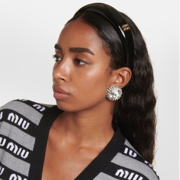 BRAND NEW MIUMIU HEADBAND, SUPER CUTE, STILL IN PACKAGING BLACK - Picture 1 of 8